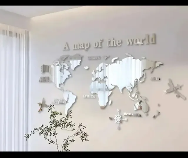 Espejo Decorativo Mapa Mundo Nuevo