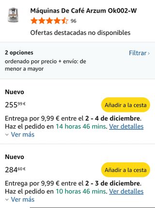 Máquinas De Café Arzum Ok002-W Cafetera turca, Blanca