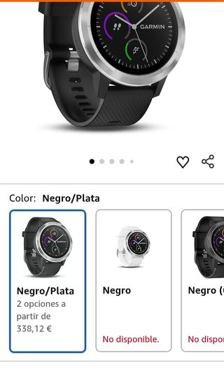 Garmin Vivoactive 3 - Smartwatch con GPS y pulso en la muñeca - Negro/Plata