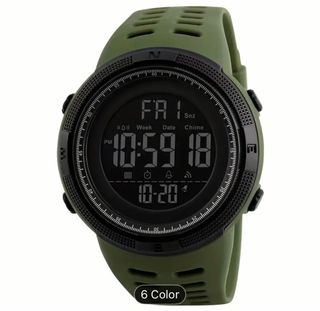Reloj Digital Luminoso Verde y Negro