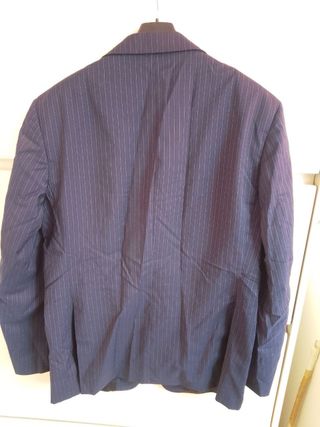 Giacca Vintage Blu Gessato Uomo Lana ANGELICO 50