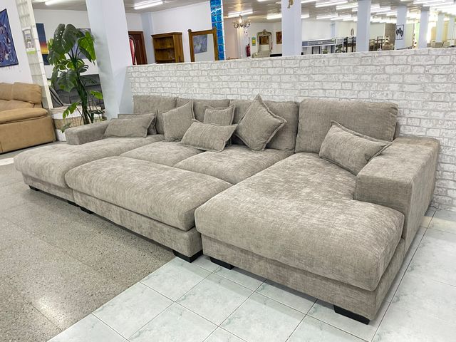 BLACK FRIDAY Sofá rinconera gris tela + Envio