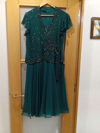 Vestido fiesta/ceremonia verde T M sin estrenar