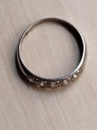 Anillo Oro Blanco con Circonitas