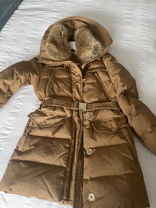 Abrigo Michael Kors beige Capucha y pelo natural