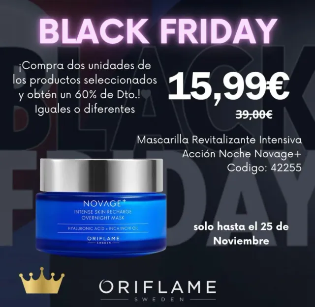 Mascarilla Oriflame Novage+ Azul