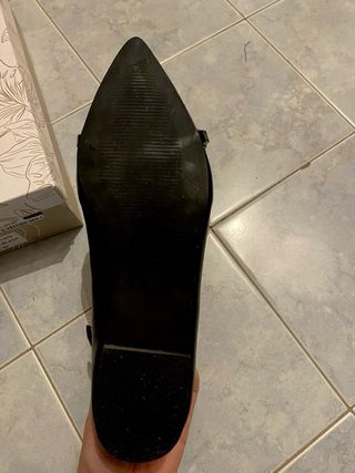 Ballerine DAME ROSE Nere Punta Catena Oro Tg 37