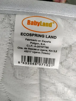 Lote para cuna: colchón y ropa de cama. Ikea LEN.