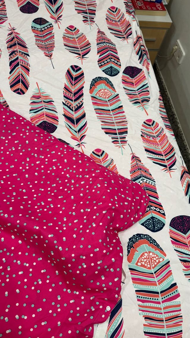 Funda Nórdica Individual Plumas Multicolor