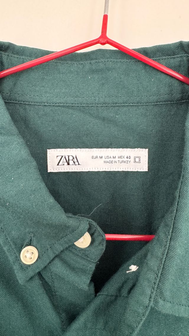 Camisa Zara verde hombre