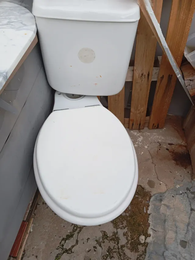 Inodoro blanco de porcelana