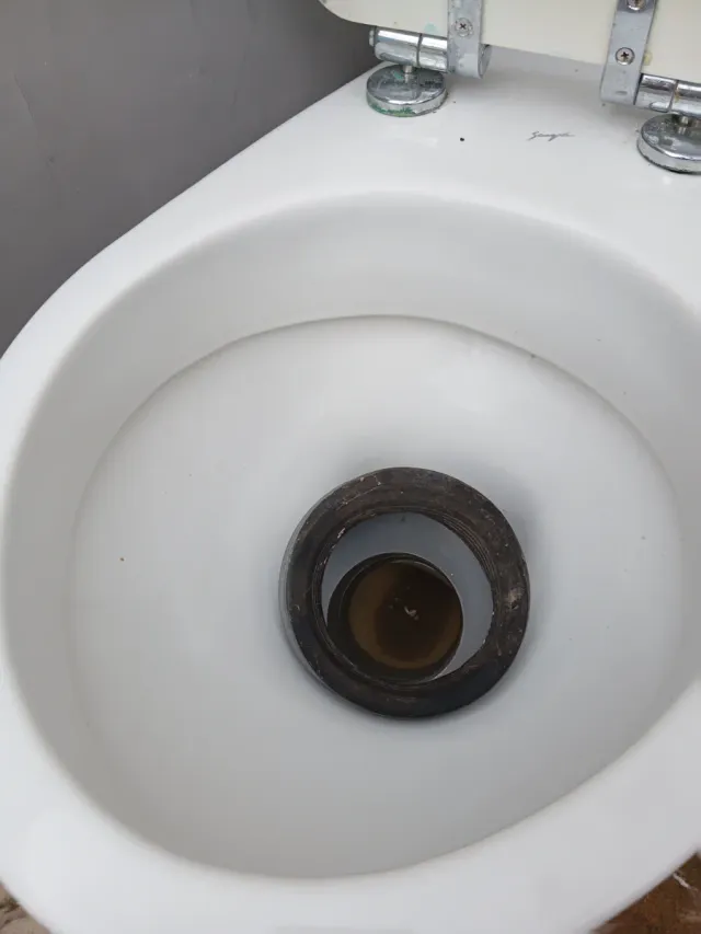 Inodoro blanco de porcelana