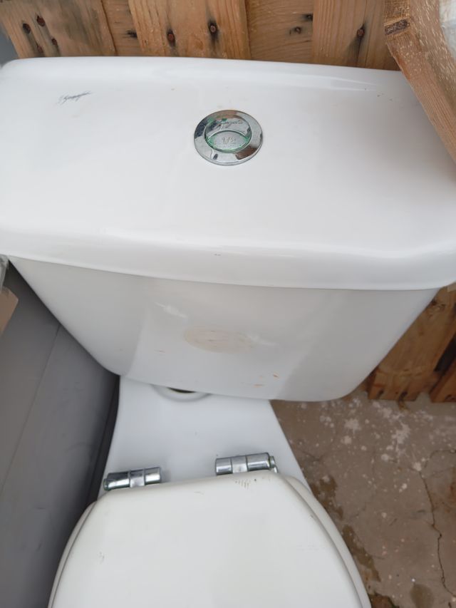 Inodoro blanco de porcelana