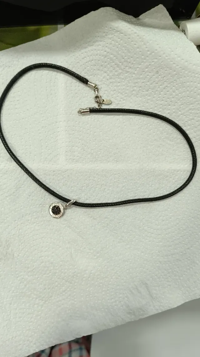 Colgante Lotus Plata y Circonitas Negras