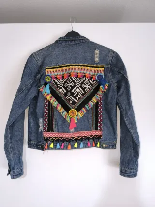 Chaqueta Vaquera Bordada Multicolor