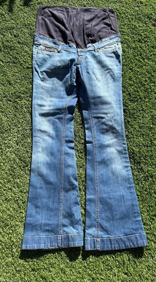 Tejano premamá flare azul