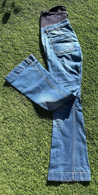 Tejano premamá flare azul