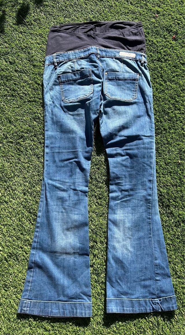 Tejano premamá flare azul