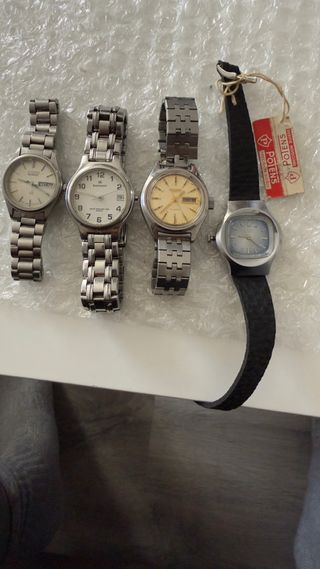 Lote 4 relojes vintage mujer Polens, Radiant