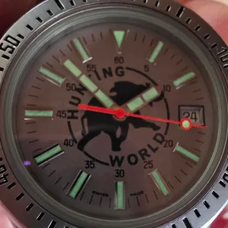 Reloj Hunting World sportabout con brújula, acero.