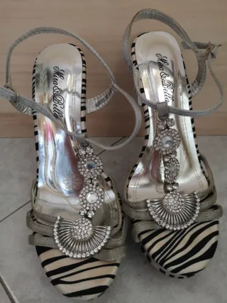 Scarpe con tacco Mina & Oli zebrate