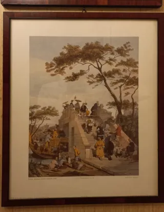 Coppia stampe cinesi  Canton 1838