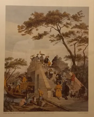 Coppia stampe cinesi  Canton 1838