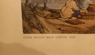 Coppia stampe cinesi  Canton 1838