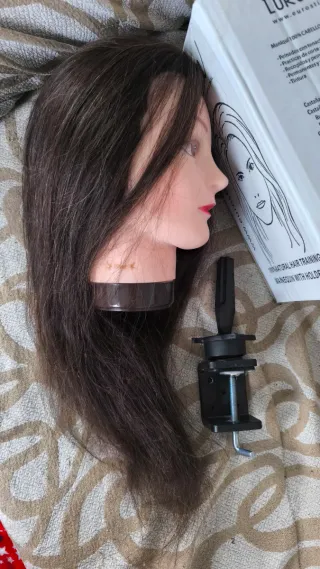 Cabeza Maniquí Peluquería Eurostil Castaña