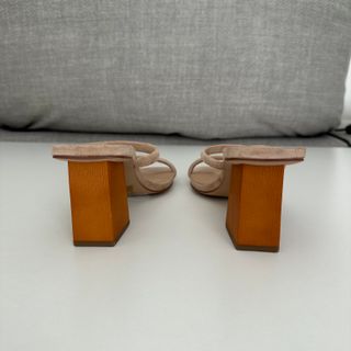 Sandalias Steve Madden Beige Tacón Bloque