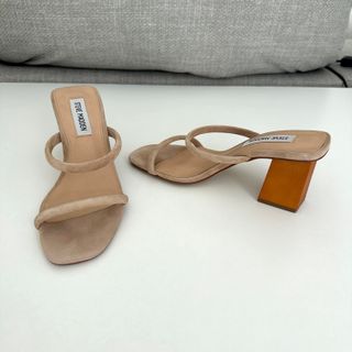 Sandalias Steve Madden Beige Tacón Bloque