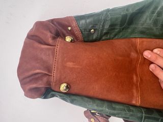 Bolso Cuero Gloria Ortiz Marrón y Verde