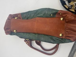 Bolso Cuero Gloria Ortiz Marrón y Verde