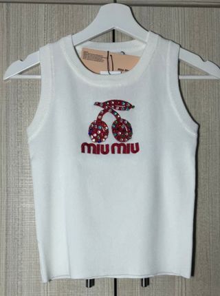 Top Miu Miu Cerezas Talla Única