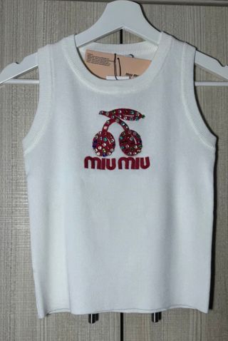 Top Miu Miu Cerezas Talla Única