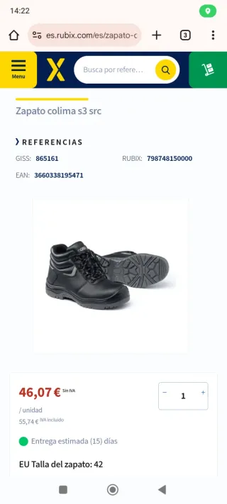 Botas de seguridad hombre