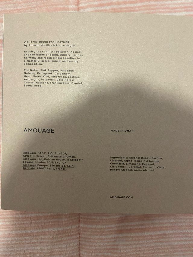 Amouage Opus VII Reckless Leather