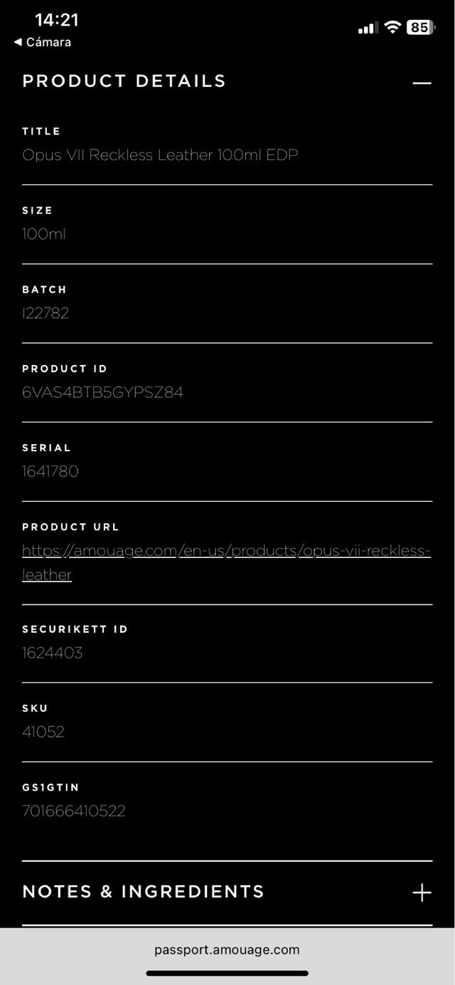 Amouage Opus VII Reckless Leather