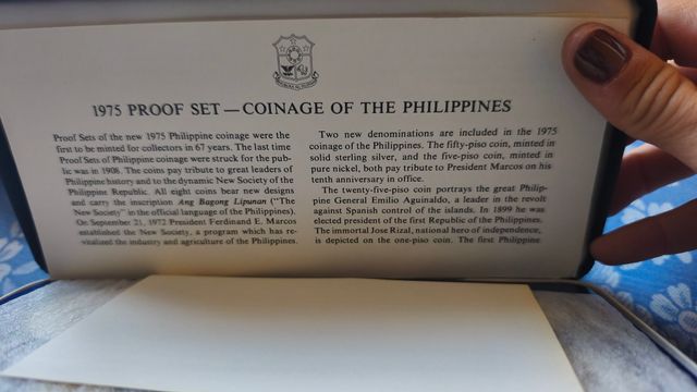 Estuche Monedas Filipinas 1975 Proof