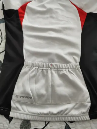 Maillot largo BTWIN blanco y negro