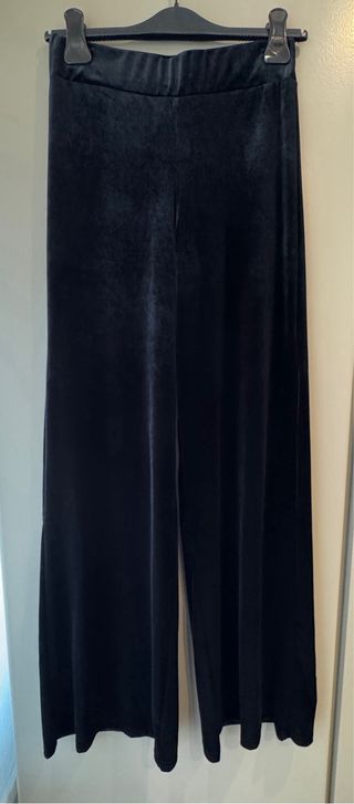Pantalón Palazzo Terciopelo Negro