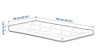 Colchón cuna blanco (modelo KRUMMELUR Ikea)