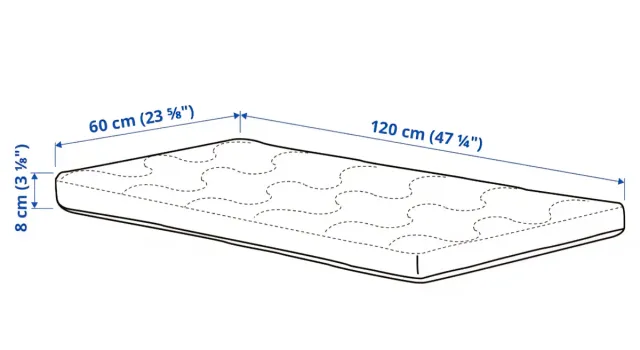 Colchón cuna blanco (modelo KRUMMELUR Ikea)