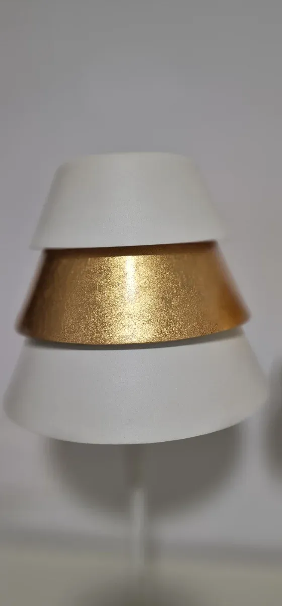 2 Lámparas Sobremesa Diseño Oro Blanco