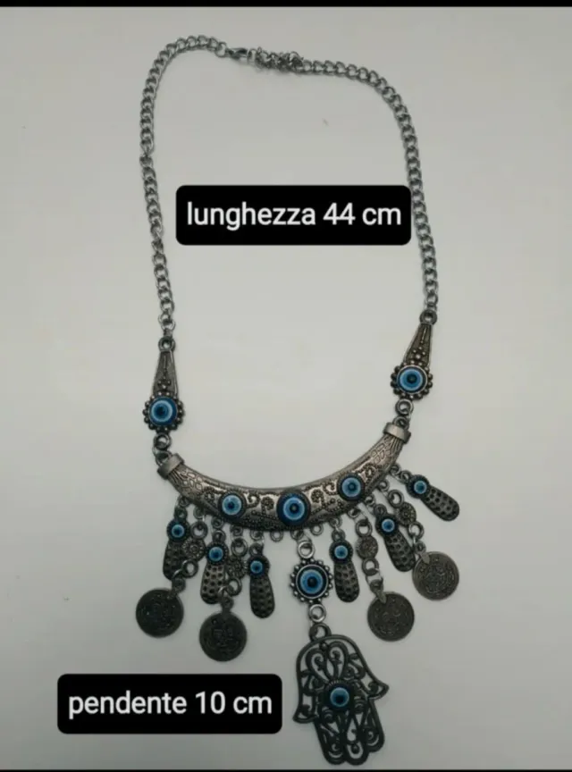 COLLANA IN STILE ETNICO SIMBOLO DI PROTEZIONE