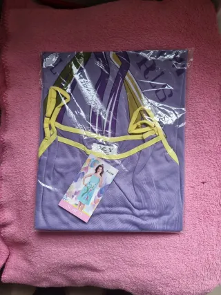 Camisón S&Y Talla Única Morado y Amarillo
