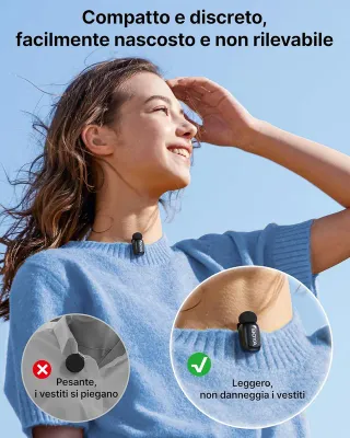 Microfoni Wireless Lavalier x iPhone Android BOYA