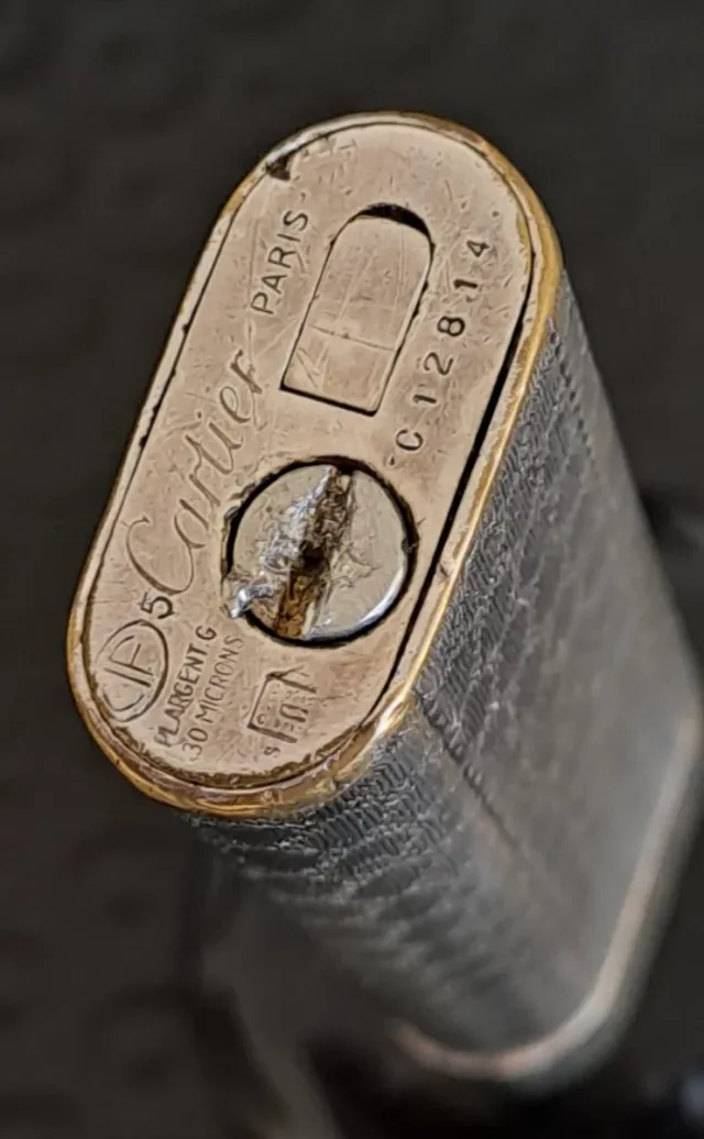 Encendedor Cartier Plata 925 Baño Oro 30Mkr