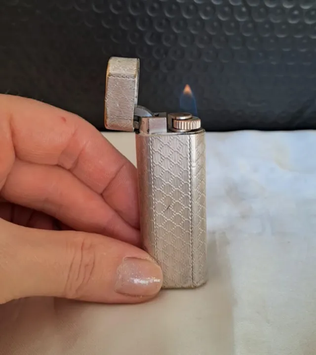 Encendedor Cartier Plata 925 Baño Oro 30Mkr