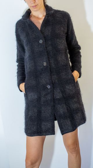 Cappotto caban Falconeri in mohair grigio